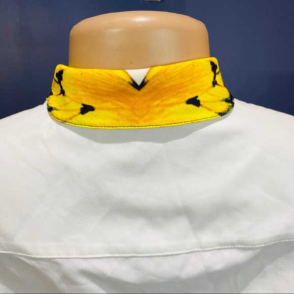 Butterfly Collar Button Down Blouse Shirt - Picture 7 of 8